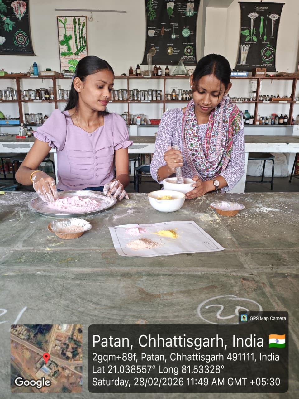 Govt. Chandulal Chandrakar Arts & Science College, Patan - Herbal Gulal Making