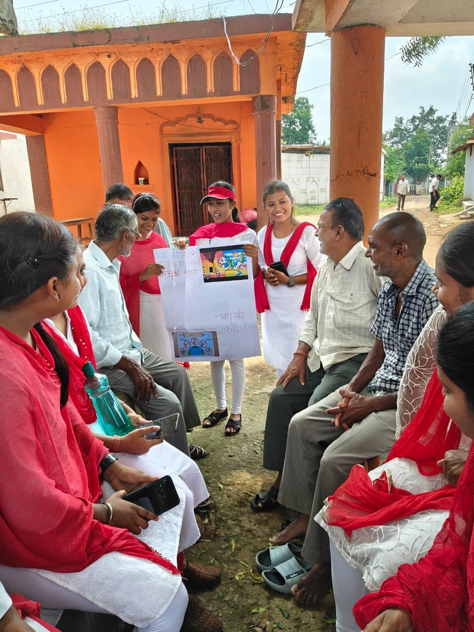 Govt. Chandulal Chandrakar Arts & Science College, Patan - a “Nasha Mukti Awareness Program” in village chicha by MSW student