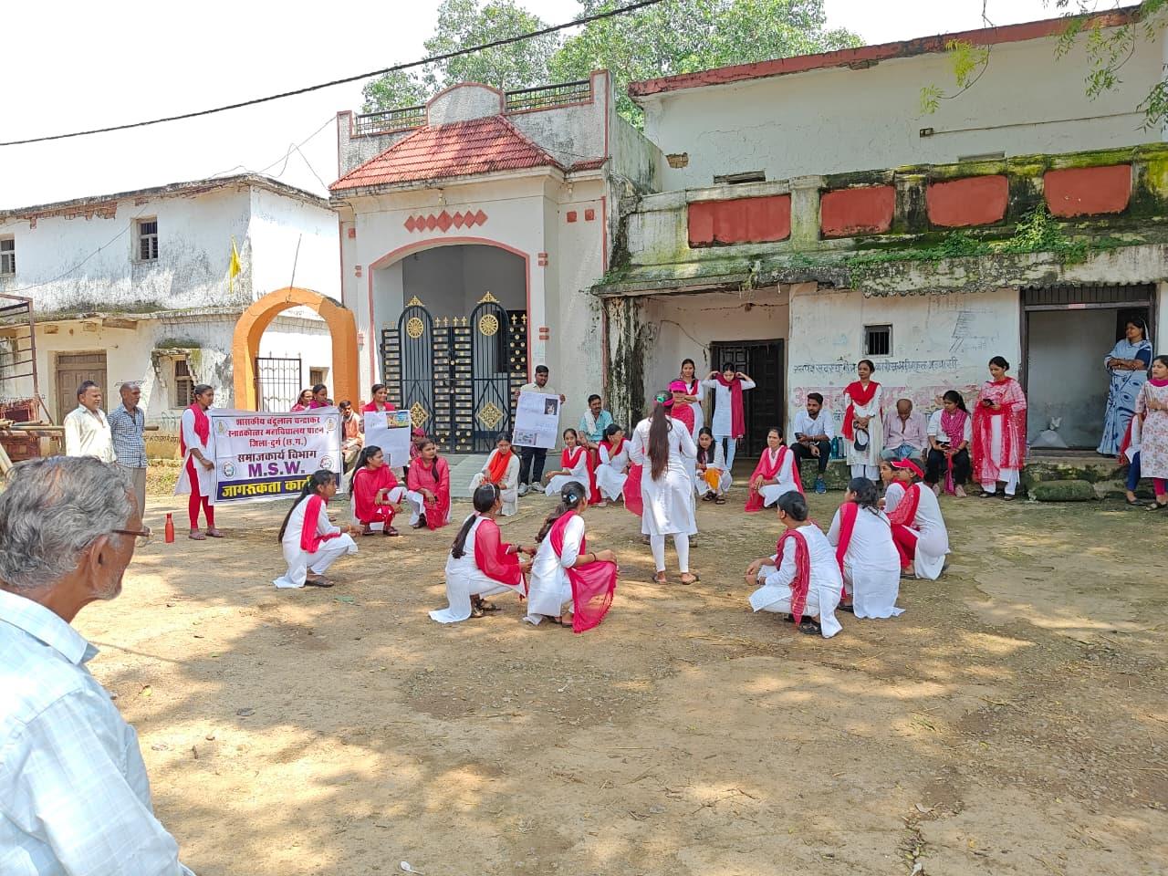a “Nasha Mukti Awareness Program” in village chicha by MSW student