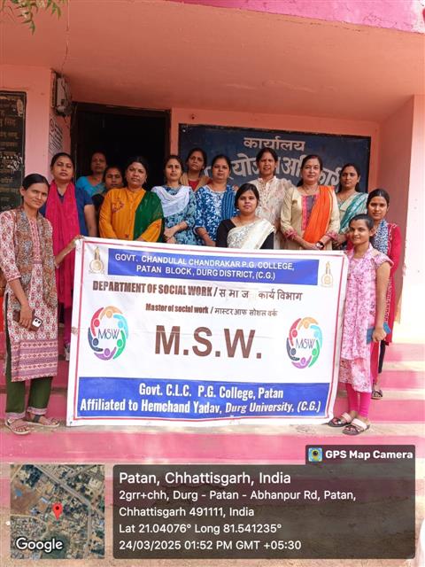15-day intensive internship program at the Integrated Child Development Services (ICDS) Project Office in Patan