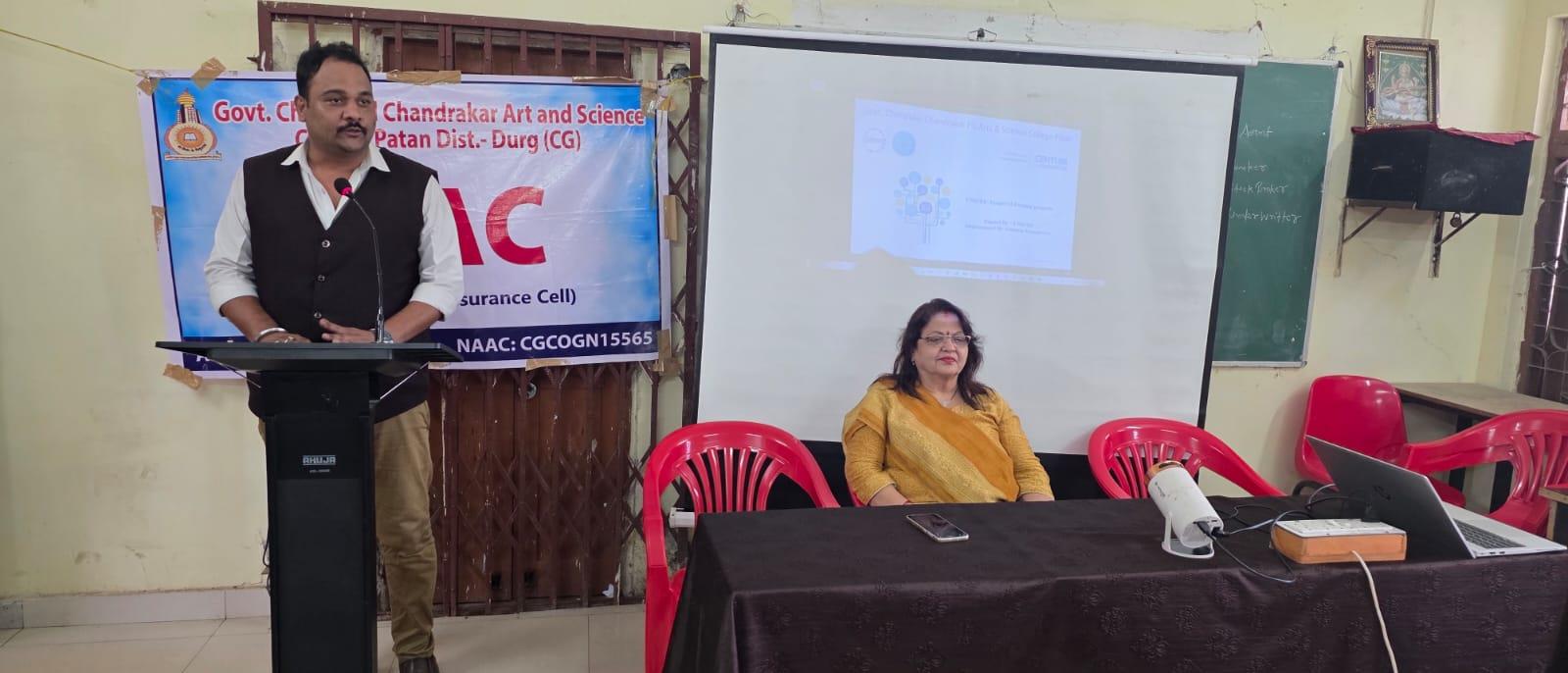 शासकीय चंदूलाल चंद्राकर स्नातकोत्तर महाविद्यालय पाटन मे प्राचार्य डॉ नंदा गुरवारा के मार्गदर्शन मे यूनिसेफ़ संस्था के सहयोग से महाविद्यालय छात्र छात्रा