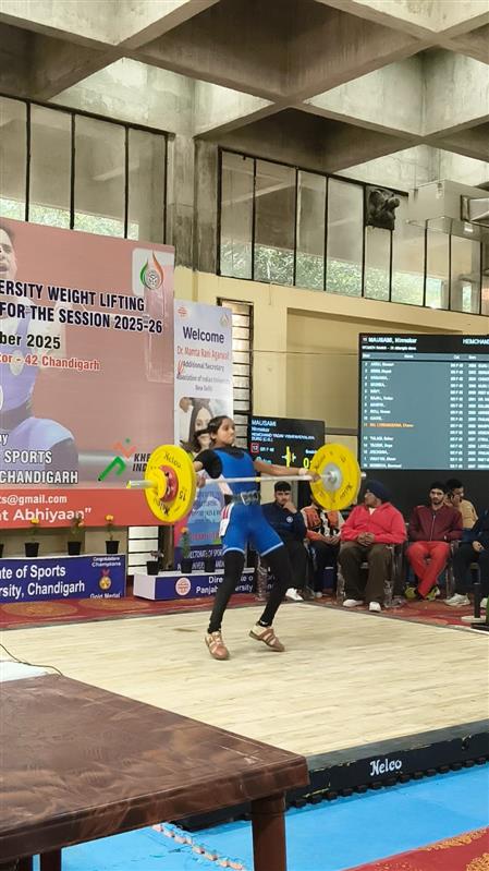 SELECTION IN ALL INDIA WEIGHTLIFTING OF BA FIRST SEM STUDENT 